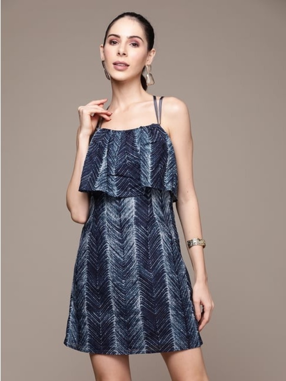 Label Ritu Kumar Dress Blue Layered Medium M Anthropologie